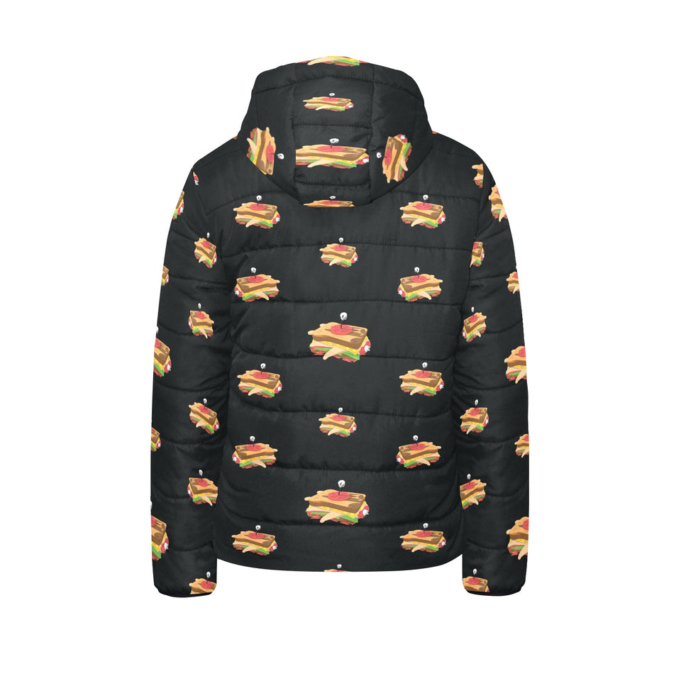 Sandwich Pattern Print Design 03 Kids' Boys' Girls' Padded Hooded Jacket