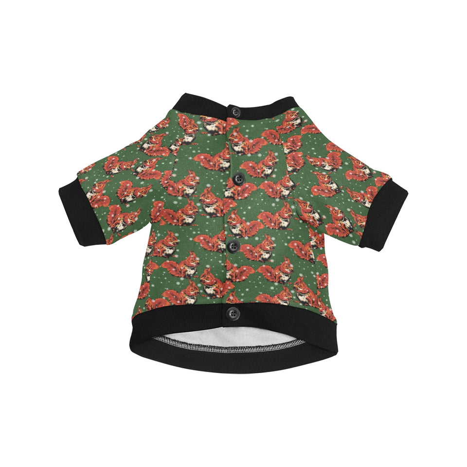 Squirrel Pattern Print Design 03 All Over Print Pet Dog Round Neck Fuzzy Shirt