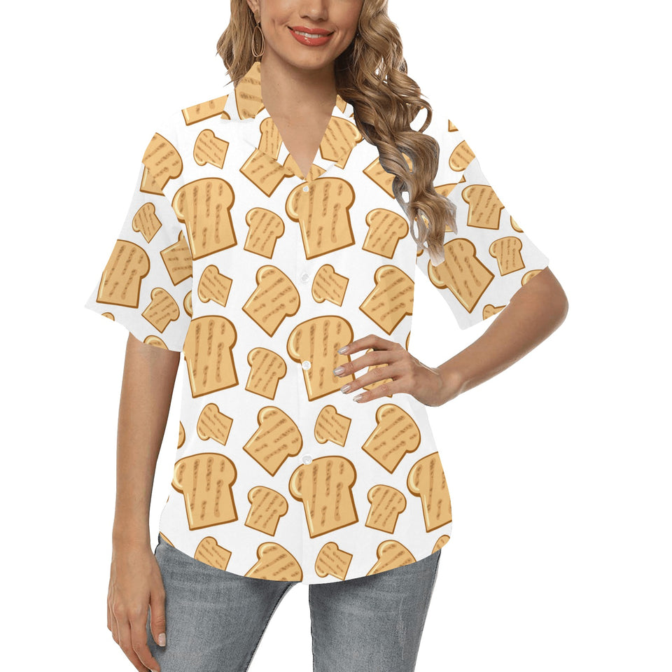 Bread Toast Pattern Print Design 05 Women's All Over Print Hawaiian Shirt