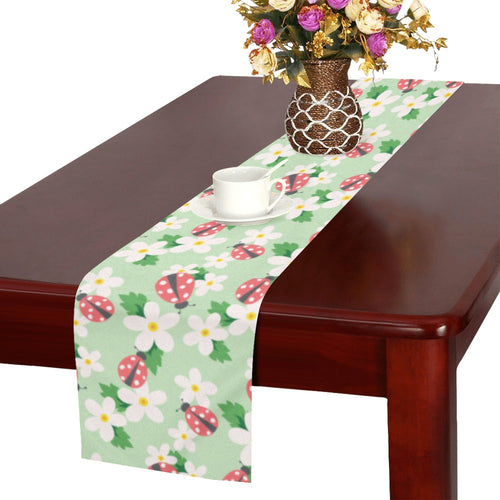 Ladybug Pattern Print Design 05 Table Runner