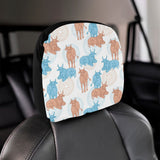 Cow Tribal Pattern Car Headrest Cover