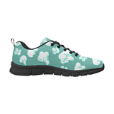 Broccoli Pattern Green background Men's Sneakers Black