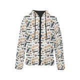 Skate Board Pattern Print Design 01 Women's Padded Hooded Jacket