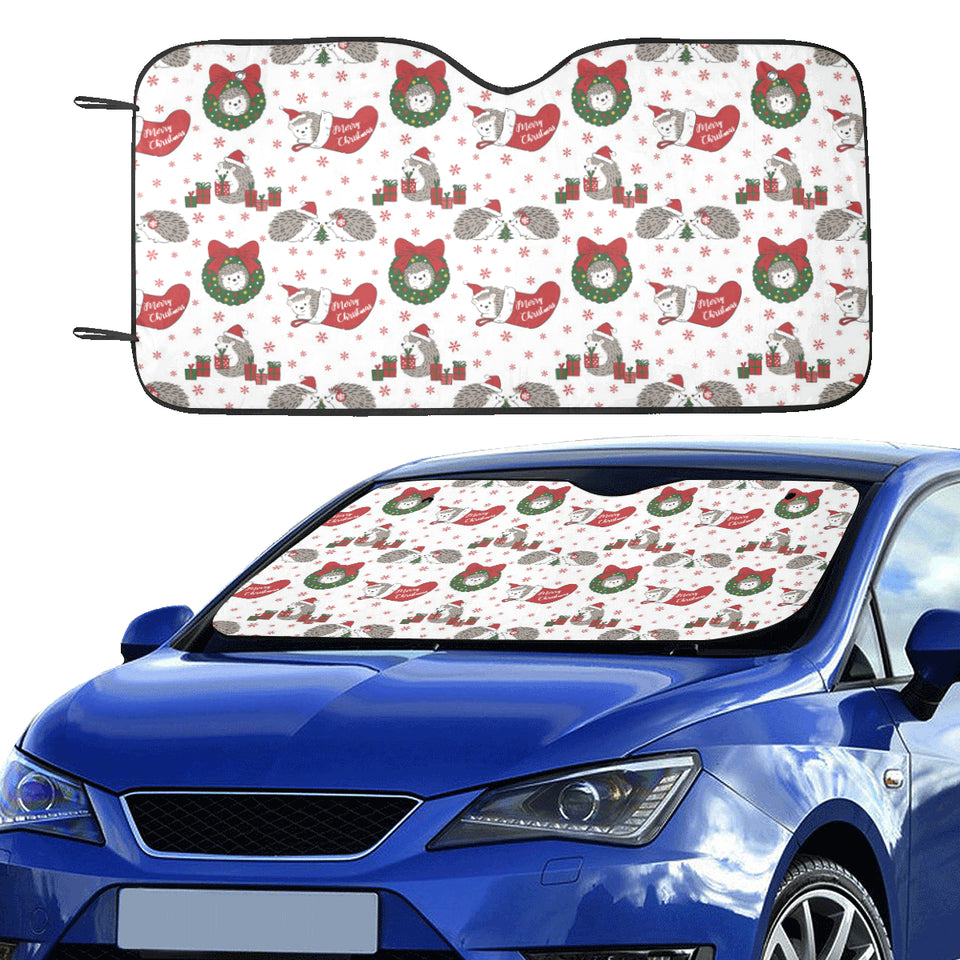 Hedgehog Pattern Print Design 05 Car Sun Shade