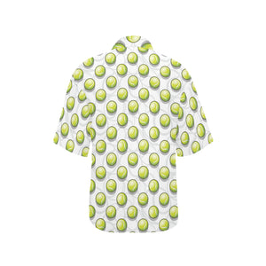 Tennis Pattern Print Design 05 Women's All Over Print Hawaiian Shirt