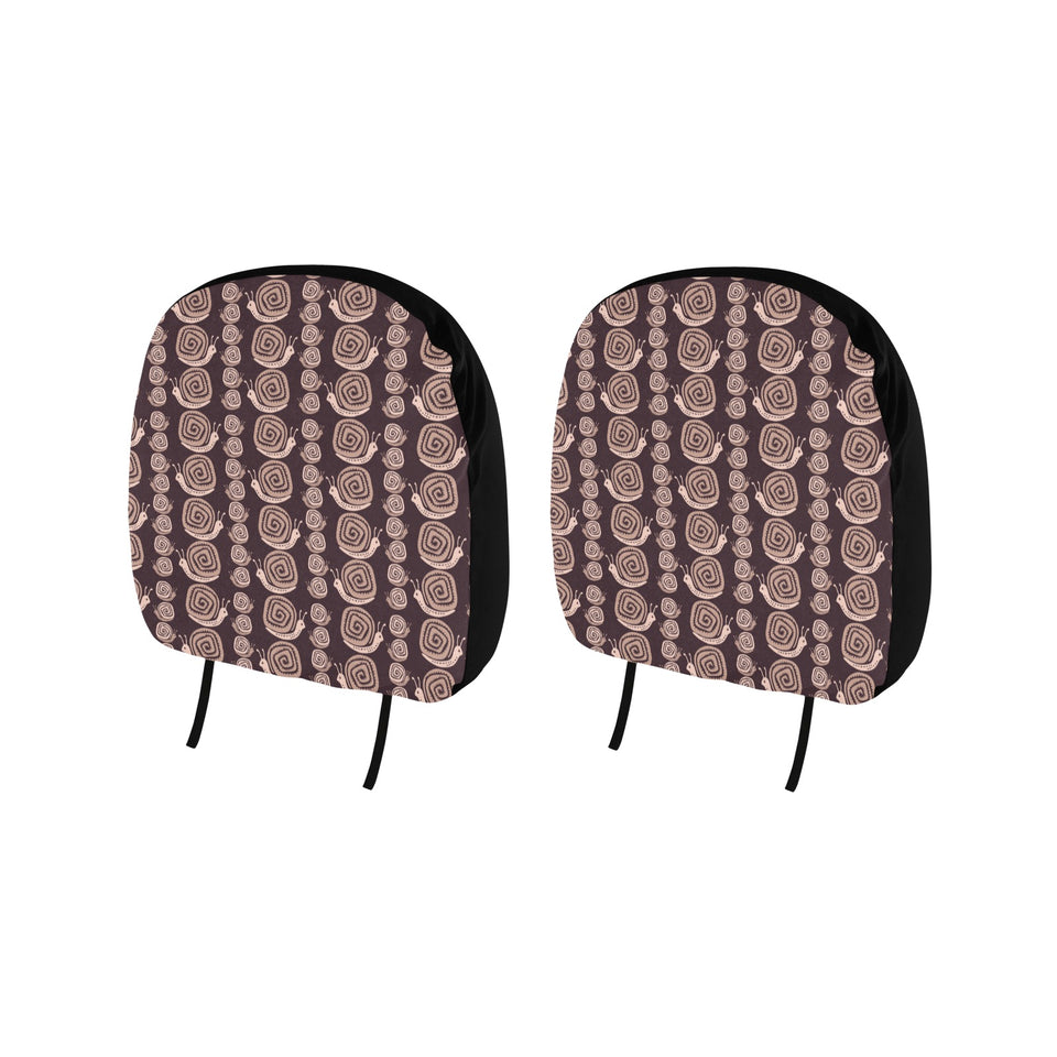 Snail Pattern Print Design 03 Car Headrest Cover