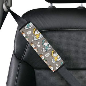 Cute Siberian Husky Raincoat Pattern Car Seat Belt Cover