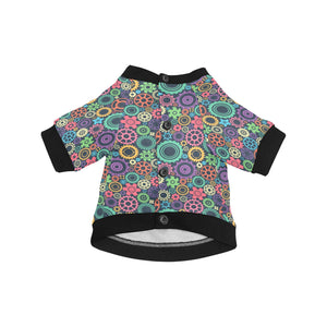 Gear Pattern Print Design 02 All Over Print Pet Dog Round Neck Fuzzy Shirt