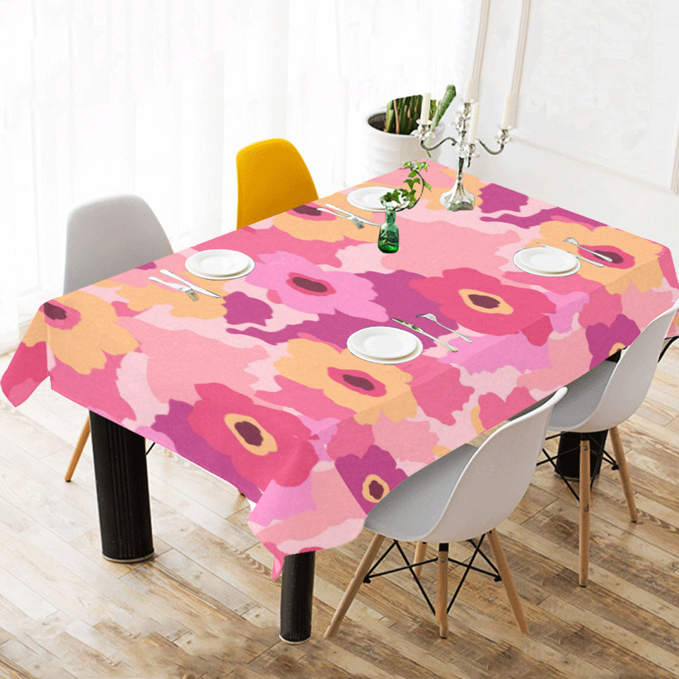 Pink Camo Camouflage Flower Pattern Tablecloth