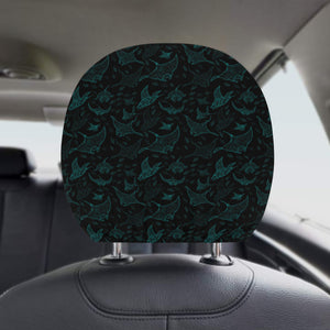 Stingray Pattern Print Design 02 Car Headrest Cover