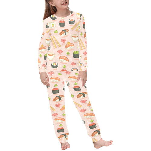 Sushi Pattern Background Kids' Boys' Girls' All Over Print Pajama Set