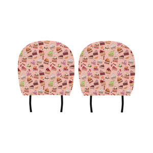 Cake Pattern Pokka dot Background Car Headrest Cover