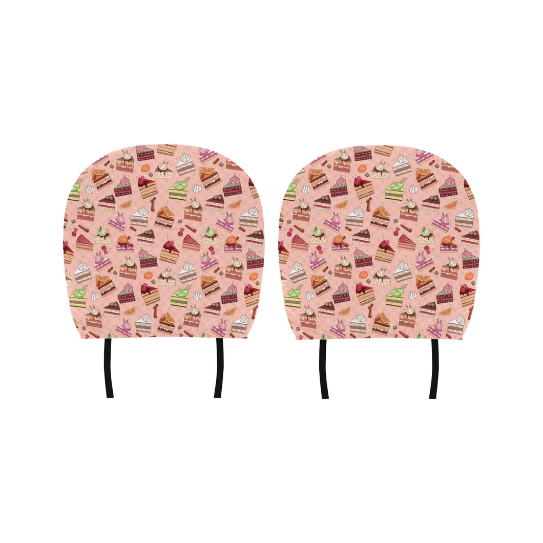 Cake Pattern Pokka dot Background Car Headrest Cover