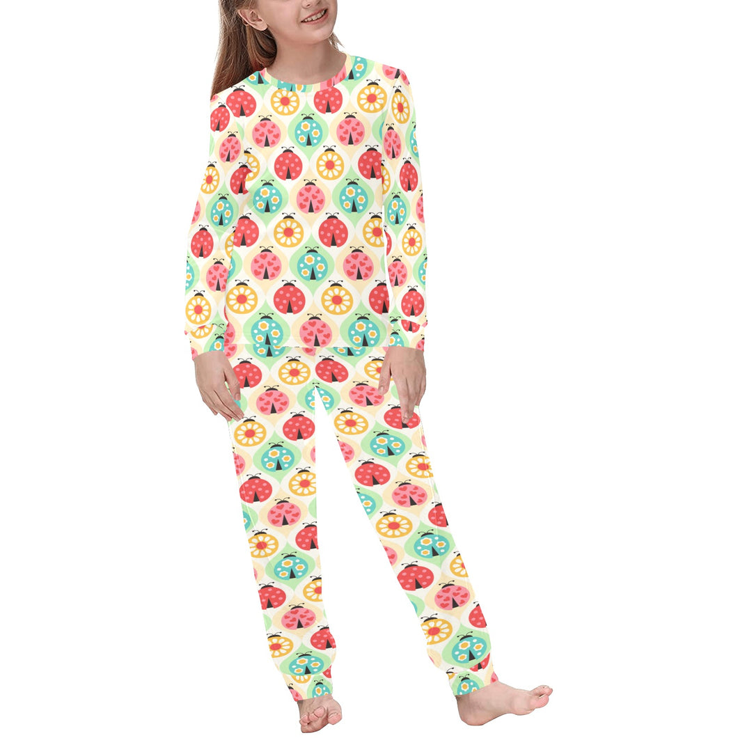 Ladybug Pattern Print Design 02 Kids' Boys' Girls' All Over Print Pajama Set