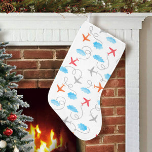 Airplane Cloud Pattern Christmas Stocking