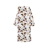 Jack Russel Pattern Print Design 05 Blanket Robe with Sleeves