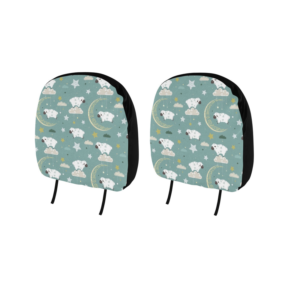 Sheep Sweet Dream Pattern Car Headrest Cover