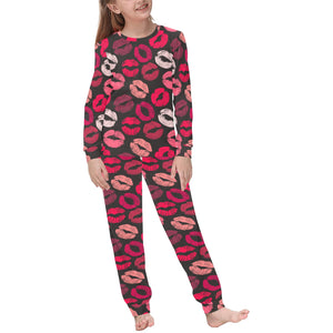 Lips Pattern Print Design 02 Kids' Boys' Girls' All Over Print Pajama Set