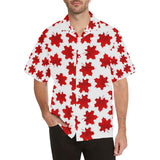 Red Maple Leaves Pattern Men's All Over Print Hawaiian Shirt