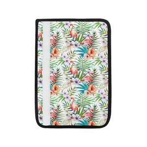 Flamingo Flower Leaves Pattern Car Seat Belt Cover