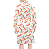 Sausage Pattern Print Design 03 Men's Long Sleeve Belted Night Robe