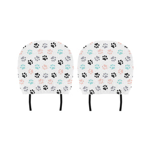 Dog Paws Pattern Print Design 02 Car Headrest Cover