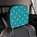 Fat Chihuahua Christmas Pattern Car Headrest Cover