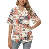 British Pattern Print Design 04 Women's All Over Print Hawaiian Shirt