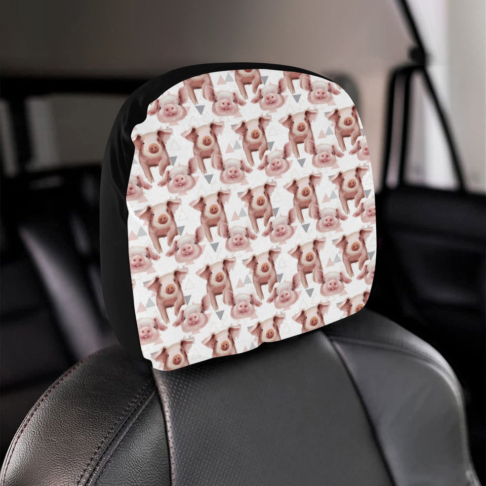 Pig Pattern Print Design 04 Car Headrest Cover