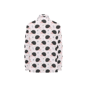 Hedgehog Pattern Print Design 04 Women's Long Sleeve Polo Shirt