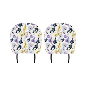 Orchid Pattern Background Car Headrest Cover