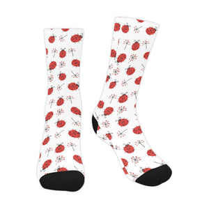 Ladybug Pattern Print Design 04 Crew Socks