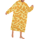 Potato Chips Pattern Print Design 04 Blanket Robe with Sleeves