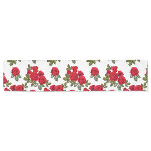 Rose Pattern Print Design 05 Table Runner