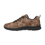 Coffee Cup and Coffe Bean Pattern Men's Sneakers Black