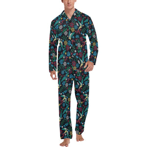 Swallow Pattern Print Design 04 Men's Long Pajama Set