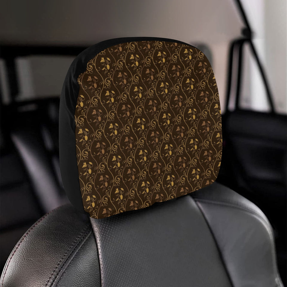 Gold Grape Pattern Car Headrest Cover