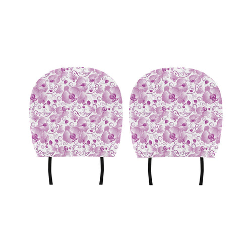 Orchid Pattern Car Headrest Cover