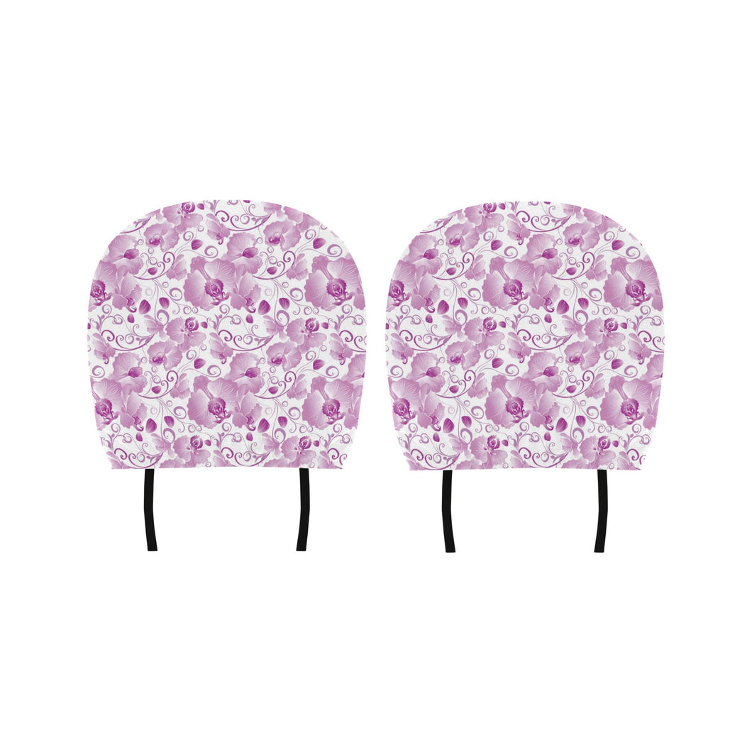 Orchid Pattern Car Headrest Cover