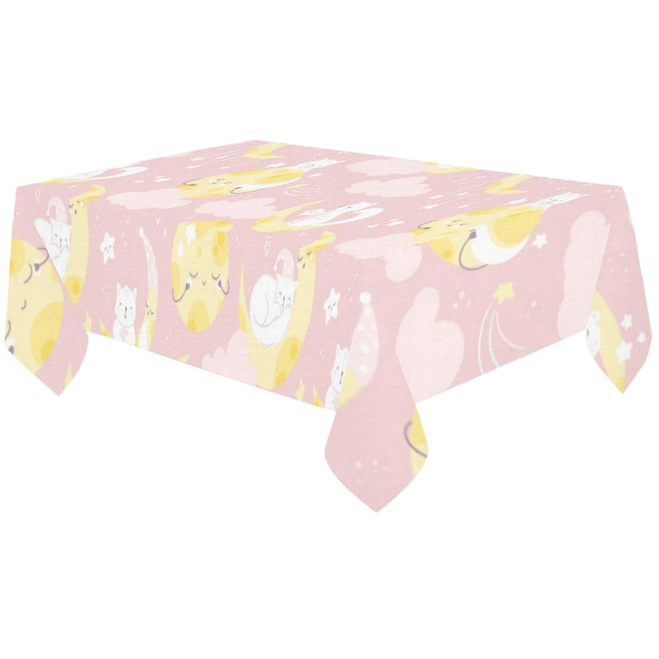 Moon Sleeping Cat Pattern Tablecloth