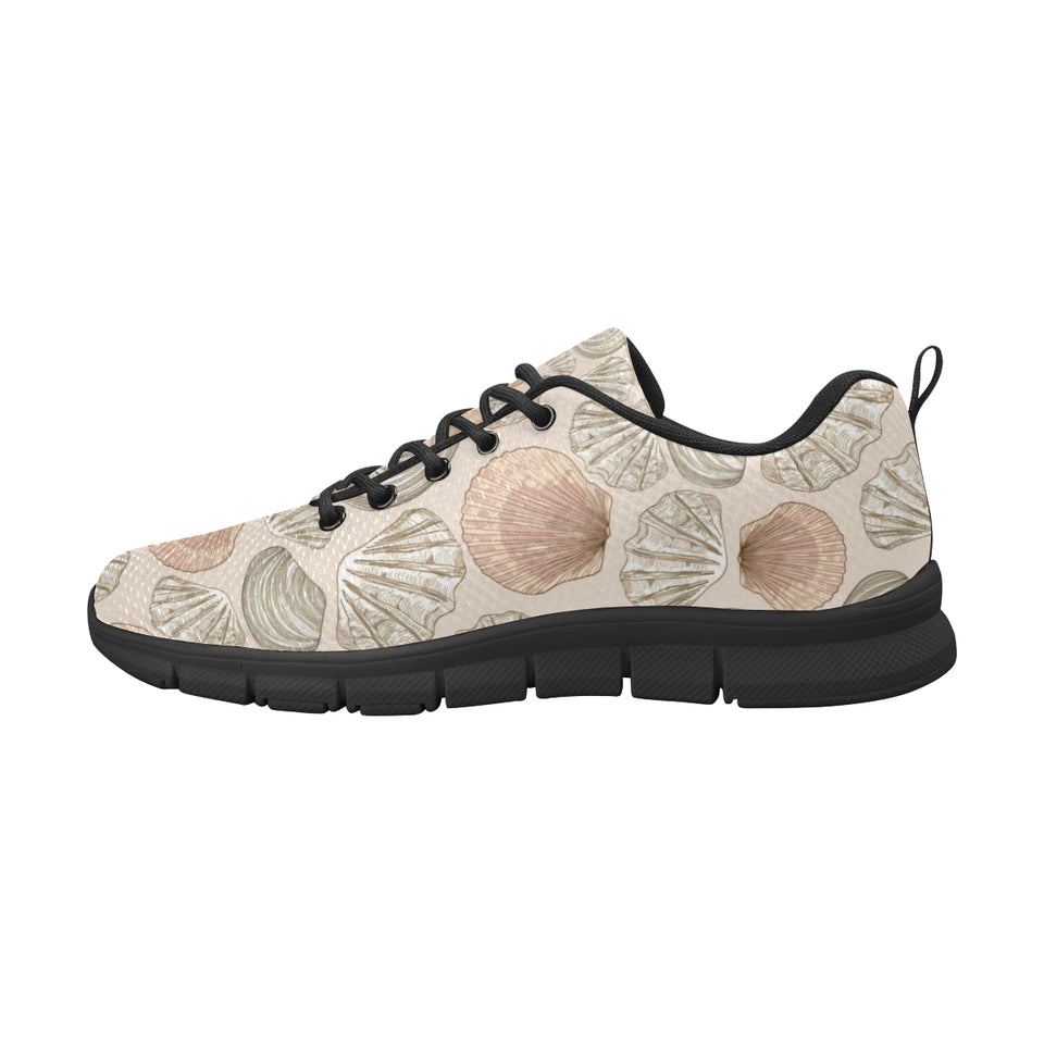 Shell Pattern Background Men's Sneakers Black