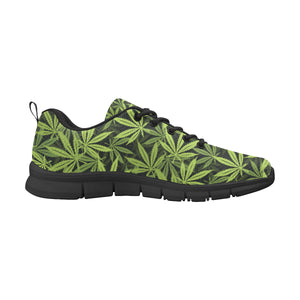 Canabis Marijuana Weed Pattern Print Design 03 Men's Sneakers Black