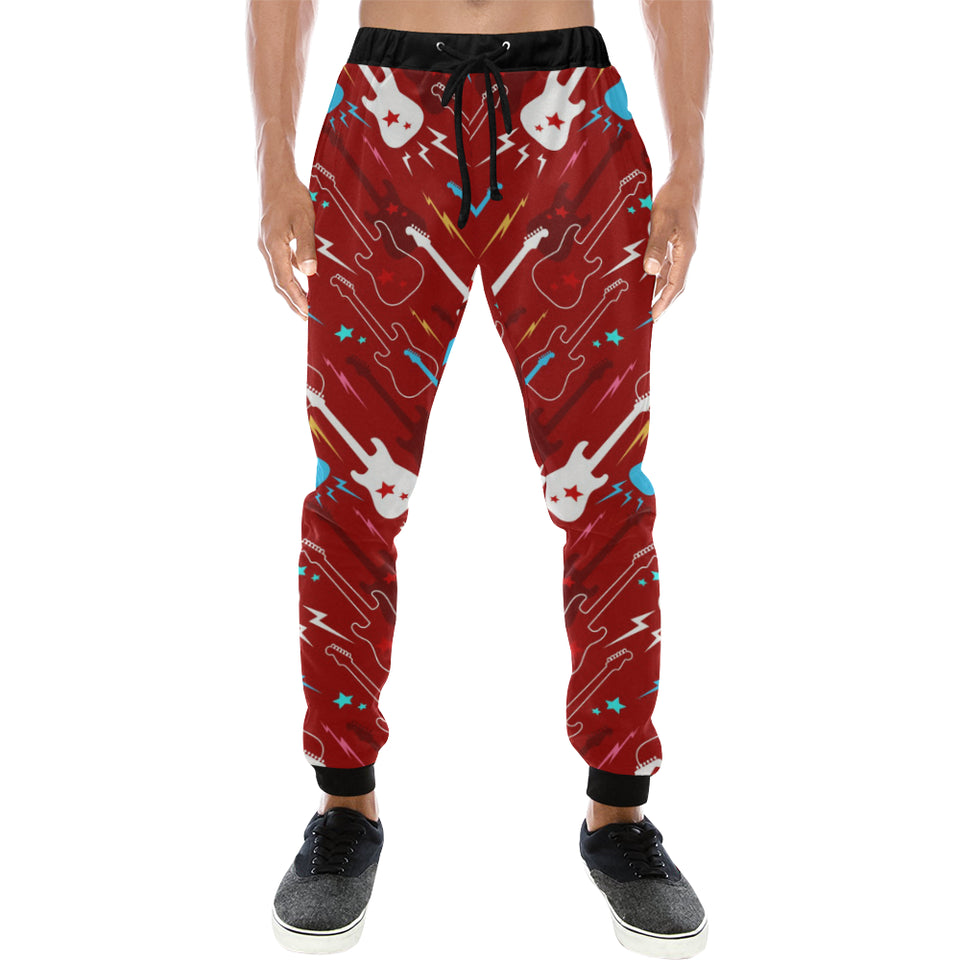 Electical Guitar Red Pattern Unisex Casual Sweatpants