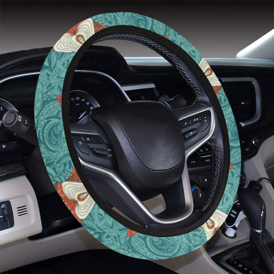 Fox Tribal Pattern Background Car Steering Wheel Cover