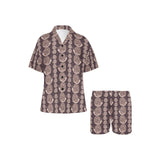 Snail Pattern Print Design 03 Women's V-Neck Short Pajama Set