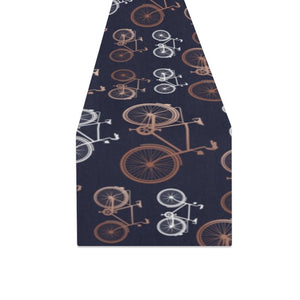 Bicycle Pattern Print Design 01 Table Runner