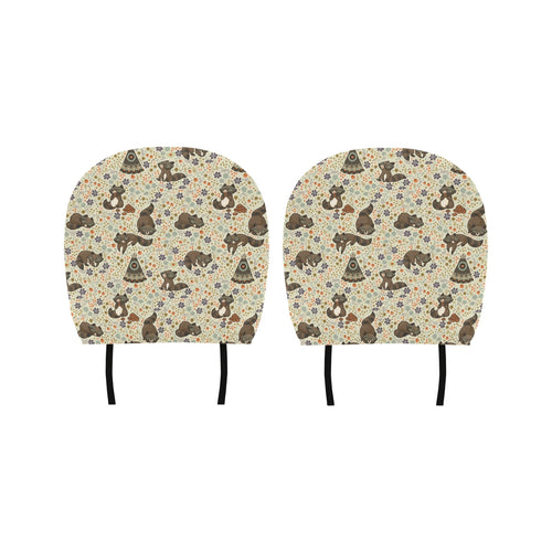 Raccoon Pattern Car Headrest Cover