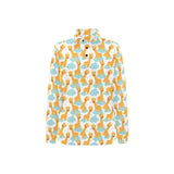 Giraffe Pattern Print Design 05 Women's Long Sleeve Polo Shirt