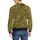 Gold Bengal Tiger Pattern Men's Crew Neck Sweatshirt