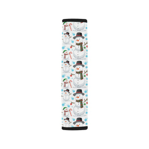 Snowman Pattern Background Car Seat Belt Cover